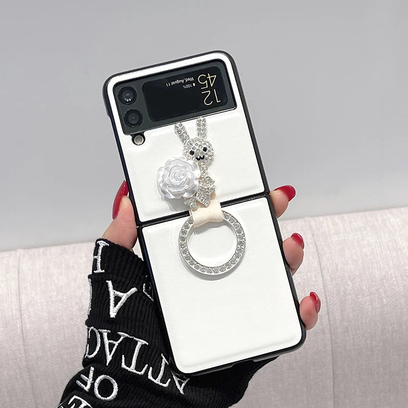 Fashion Ring Rhinestone Case for Galaxy Z Flip