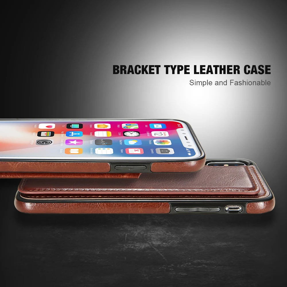 Leather Wallet Case for iPhone w/ Card Holder