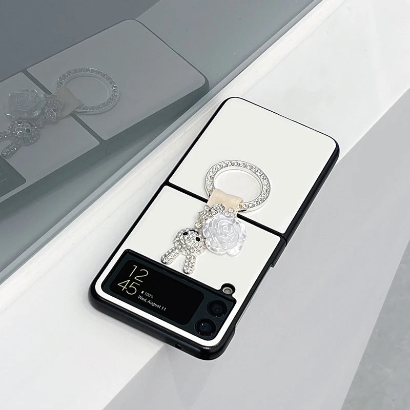 Fashion Ring Rhinestone Case for Galaxy Z Flip