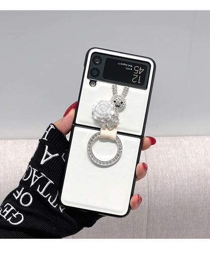 Fashion Ring Rhinestone Case for Galaxy Z Flip