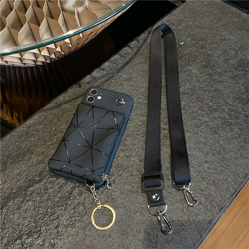 Purse Cross-Body Lanyard Phone Case for iPhone