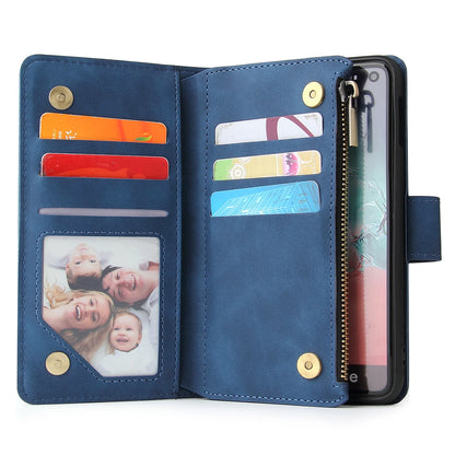 Zipper Pocket Wallet w/ Multiple Card Slots For Samsung Galaxy S