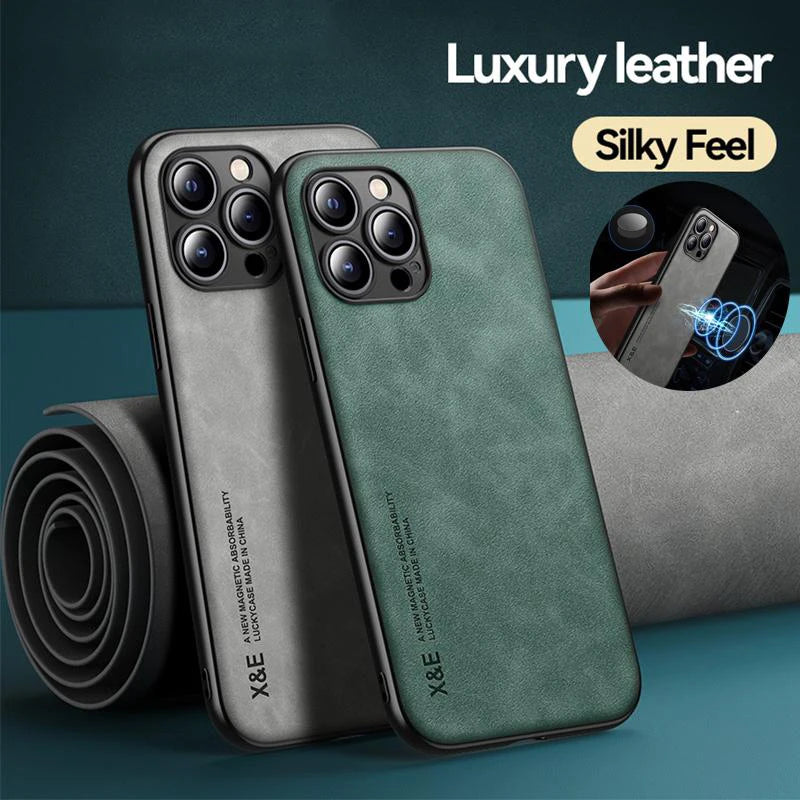 Magnetic Leather Case for iPhone