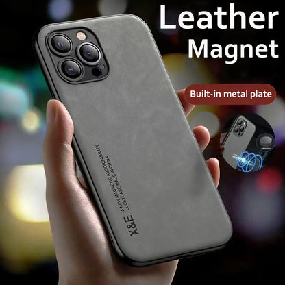 Magnetic Leather Case for iPhone