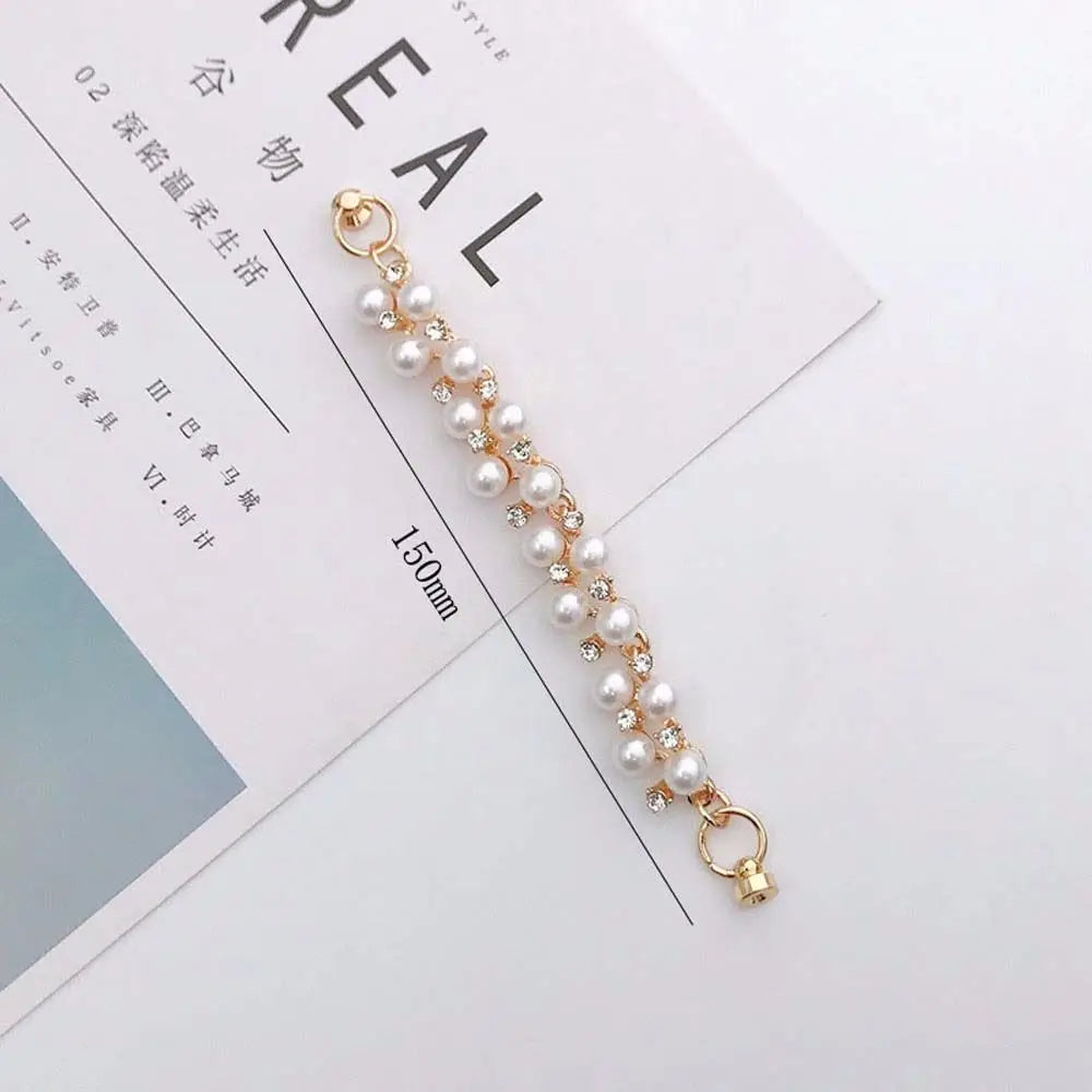 Pearl Rhinestone Phone Strap for Mobile Phone