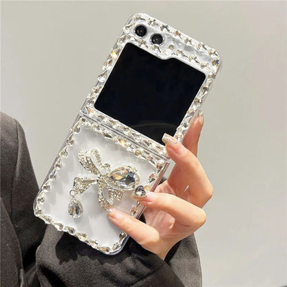 Rhinestone Bow Folding Phone Case for Samsung Galaxy Z Flip