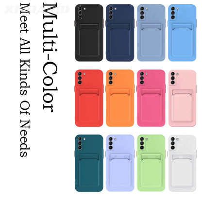 Soft Silicone Card Slot Holder Case for iPhone