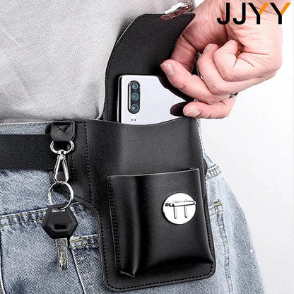 Men's Leather Mobile Phone Belt Bag