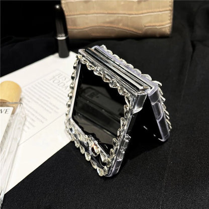 Rhinestone Bow Folding Phone Case for Samsung Galaxy Z Flip