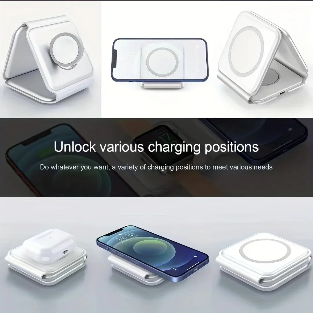 3-in-1 Wireless Charging Station for iPhone/Apple Watch/AirPods Pro