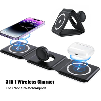 3-in-1 Wireless Charging Station for iPhone/Apple Watch/AirPods Pro