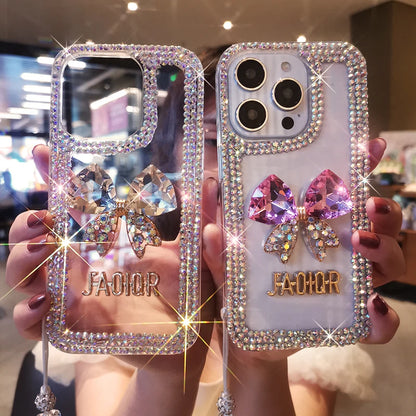 Rhinestone Transparent Mobile Phone Case for iPhone