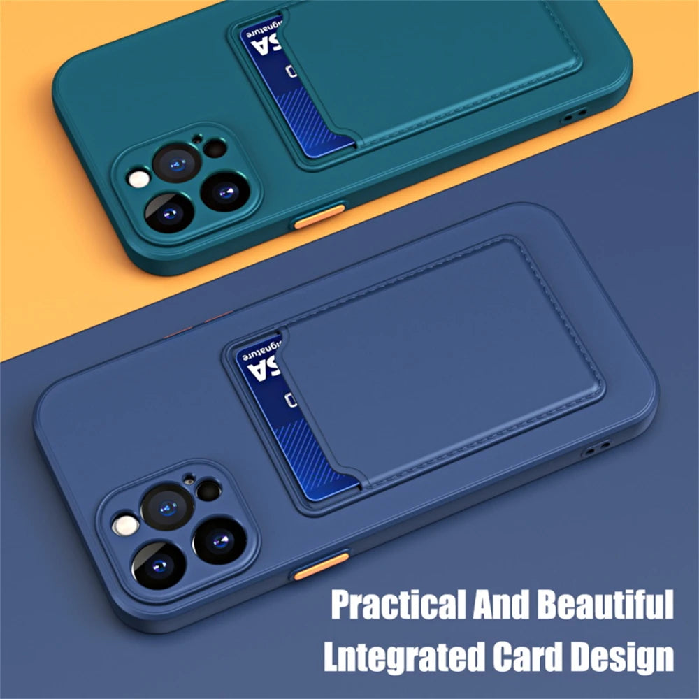 Soft Silicone Card Slot Holder Case for iPhone