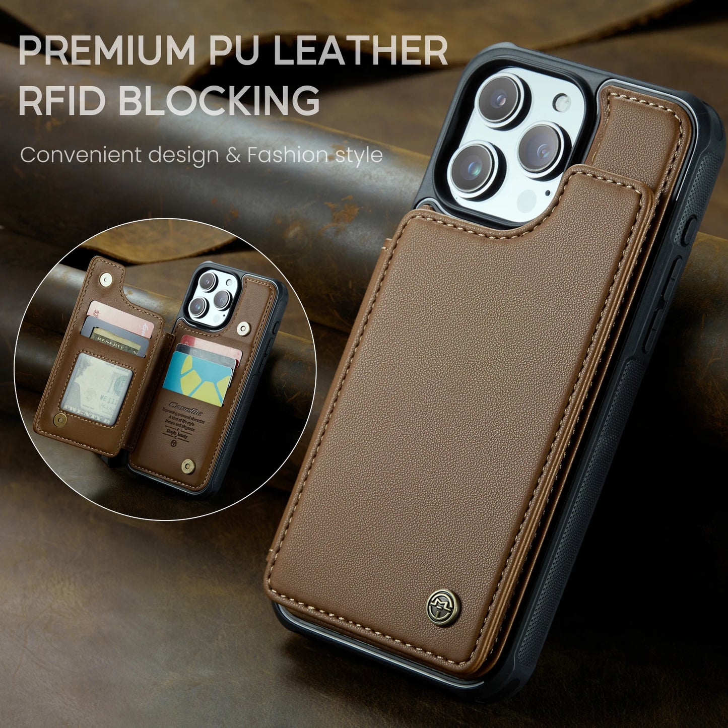 Leather Card Holder Case for iPhone