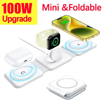 100W 3 in 1 Wireless Charging Pad for iPhone