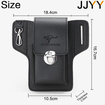 Men's Leather Mobile Phone Belt Bag