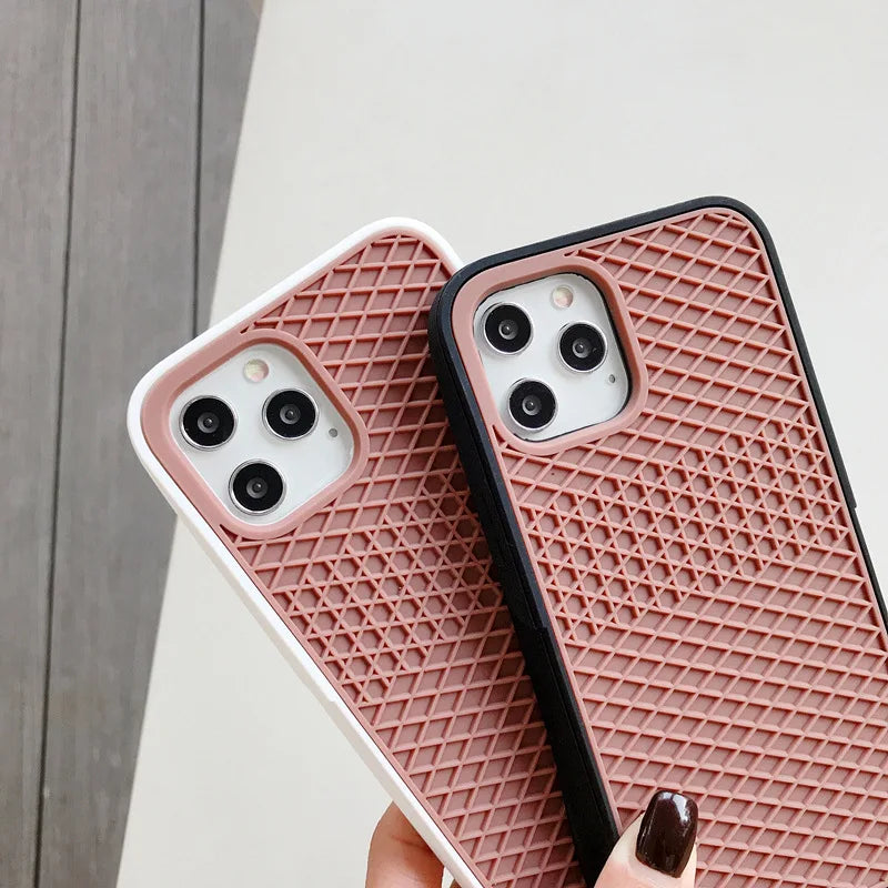 Soft Silicone Waffle Case for iPhone