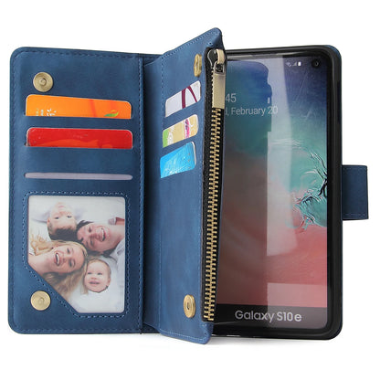 Zipper Pocket Wallet w/ Multiple Card Slots For Samsung Galaxy S